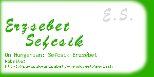 erzsebet sefcsik business card